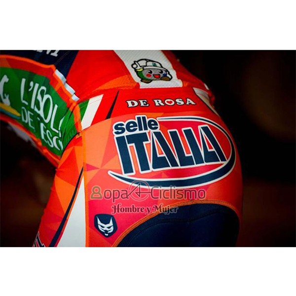 Vini Fantini Ropa Ciclismo Culotte Corto 2017 Hombre Mangas Cortas Naranja